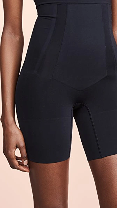 Shop Spanx Oncore High Waisted Mid-thigh Shorts In Very Black