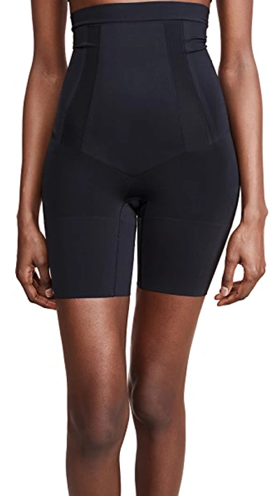 Shop Spanx Oncore High Waisted Mid-thigh Shorts In Very Black