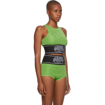 Shop Palm Angels Green Missoni Edition Lurex Tank Top In Green White