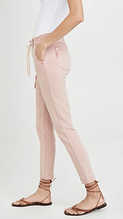 Shop Paige Drawstring Pants With Cuff In Vintage Rouge Glow