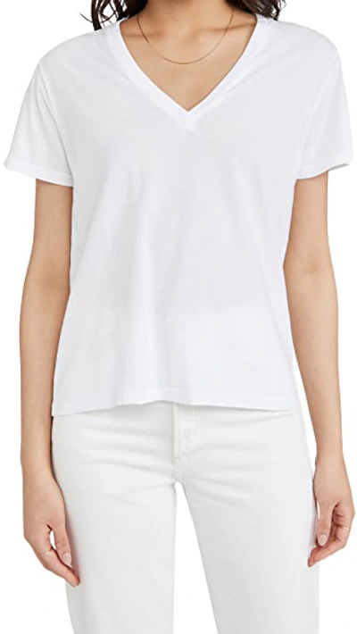 Shop Agolde Thea V Neck Easy T Shirt White
