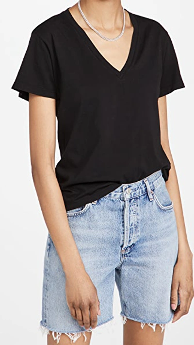 Shop Agolde Thea V Neck Easy T Shirt In Black