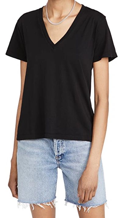 Shop Agolde Thea V Neck Easy T Shirt In Black