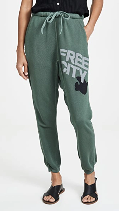 Shop Freecity Superfluff Pocketlux Sweatpants In Bush Jump