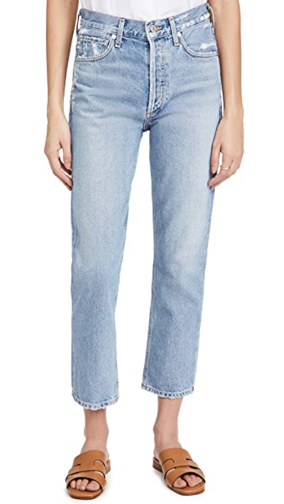 Shop Citizens Of Humanity Charlotte Crop High Rise Straight Jeans Hot Spring