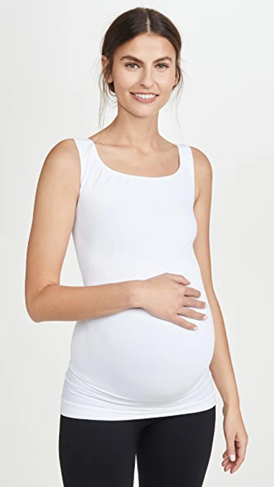 Shop Blanqi Maternity Belly Support Tank Top In Winter White