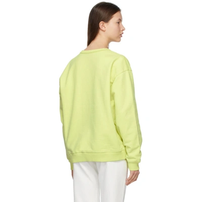 Shop Acne Studios Yellow Fleece Logo Sweatshirt In Abr Lemon
