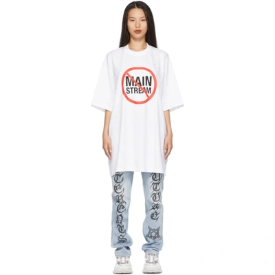 Shop Vetements White 'no Mainstream' T-shirt