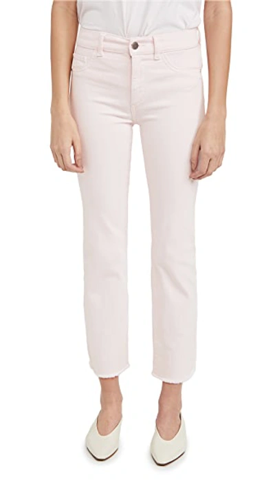 Shop Dl 1961 Mara Mid Rise Instasculpt Ankle Straight Jeans In Rose Lychee
