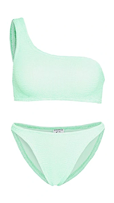 Shop Hunza G Nancy Bikini Set In Lime