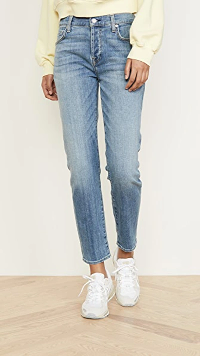 7 For All Mankind Josefina Cropped Boyfriend Jeans In Formosa In Blue |  ModeSens