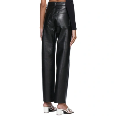 Shop Agolde Black 90s Recycled Leather Trousers In Detox