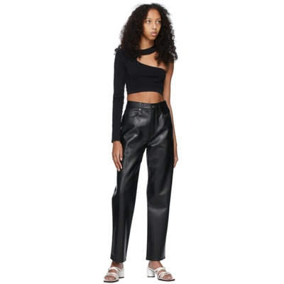 Shop Agolde Black 90s Recycled Leather Trousers In Detox