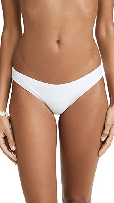 Shop Pilyq Basic Ruched Bikini Bottoms In Water Lily