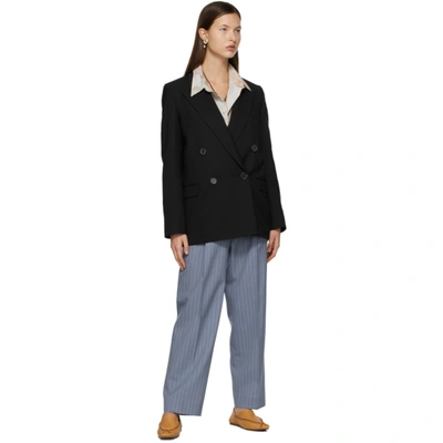 Shop Acne Studios Black Wool Double-breasted Suit Blazer In 900 Black