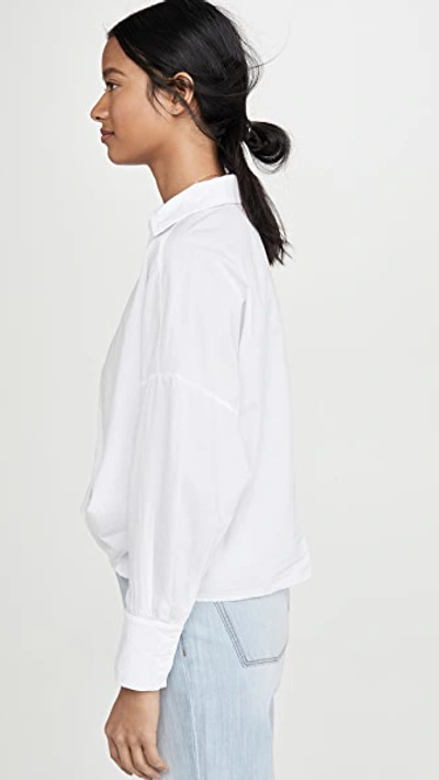 Shop Stateside Poplin Twist Front Shirt White Xs