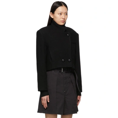 Shop Isabel Marant Black Wool Cropped Edna Jacket In 01bk Black