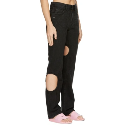 Shop Off-white Black Meteor Cut-out Jeans In Black No Color