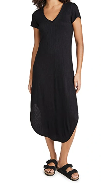 Shop Z Supply Reverie Rib Dress In Black