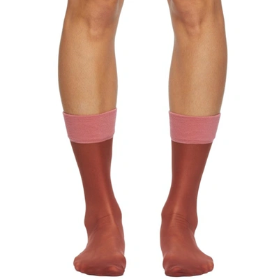 Shop Dries Van Noten Burgundy & Pink Fogal Edition Socks In 703 Brown