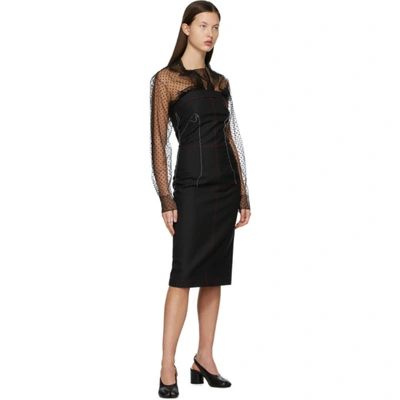Shop Maison Margiela Black Wool & Mohair Bustier Dress In 900 Black