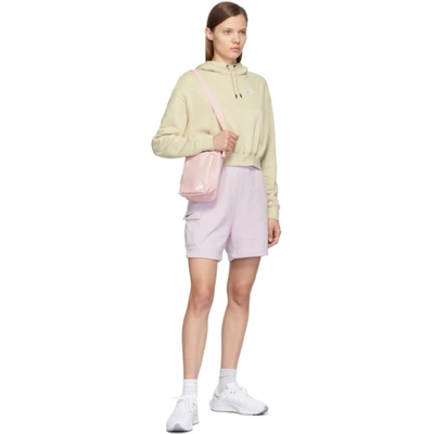 Shop Nike Beige Sportswear Essentials Fleece Hoodie In Rattan/rattan/white