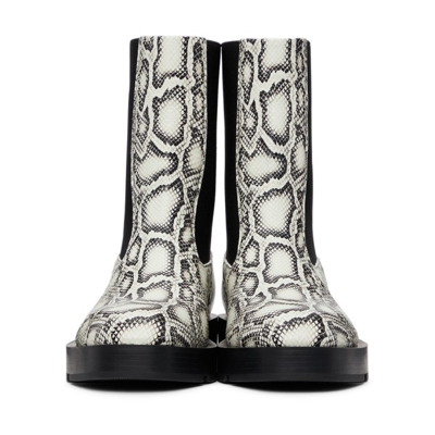 Shop Givenchy White & Black Python Squared Chelsea Boots In 099-stone G