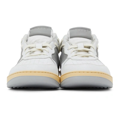 Shop Rhude White & Grey Rhecess Low Sneakers In White/grey