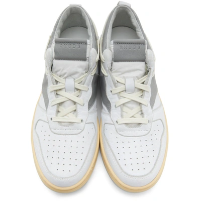 Shop Rhude White & Grey Rhecess Low Sneakers In White/grey