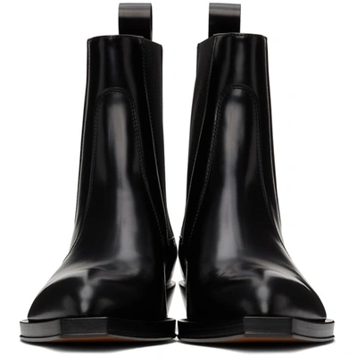 Shop Bottega Veneta Black Chisel Chelsea Boots In 1000 Black