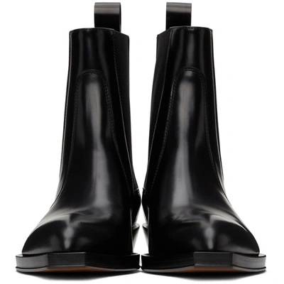 Bottega Veneta Black Chisel Chelsea Boots In 1000 Black