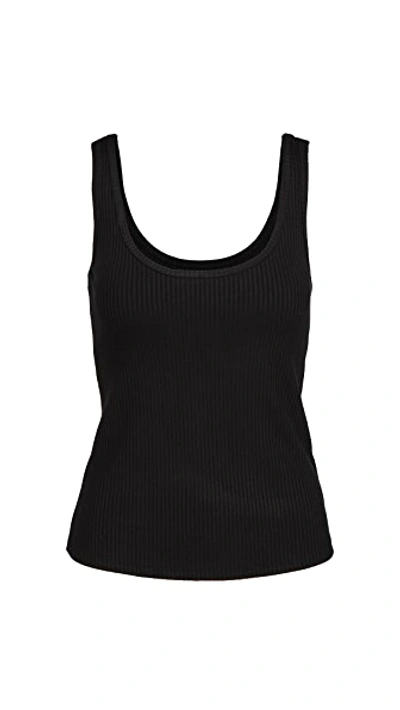 Shop L Agence Iman U Neck Ribbed Tank Top In Black