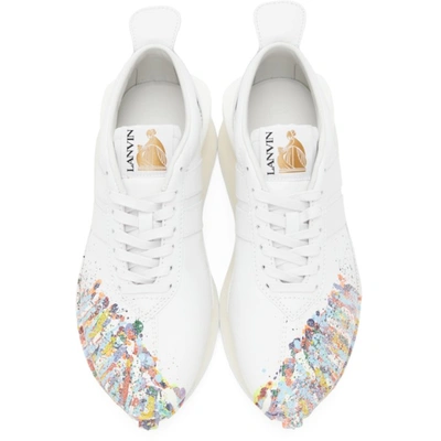 Shop Lanvin White Gallery Dept. Edition Leather Bumpr Sneakers In 00s1 Optic White/mul