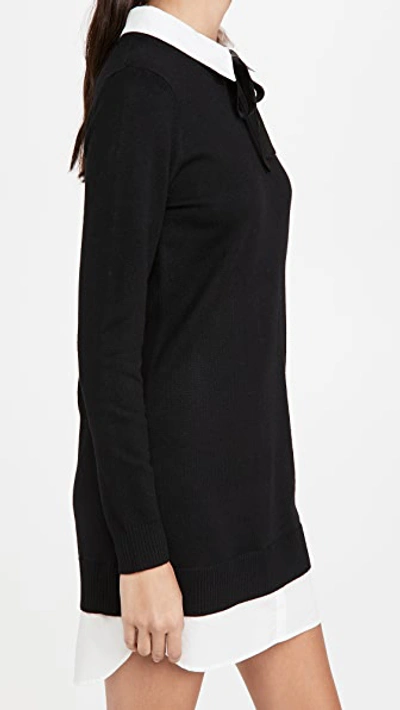 English Factory Combo Shirtdress In Black And White