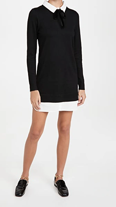 English Factory Combo Shirtdress In Black And White