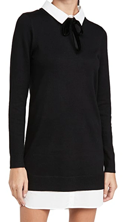 English Factory Combo Shirtdress In Black And White