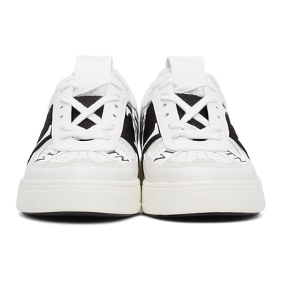 Shop Valentino White & Black 'vl7n' Low Sneakers In 24p Bianco/