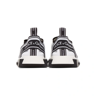 Shop Dolce & Gabbana White Sorrento Slip-on Sneakers In 89697 White/black