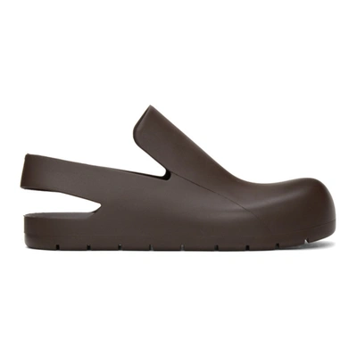 Shop Bottega Veneta Brown Rubber Puddle Loafers In 2059 Ebony