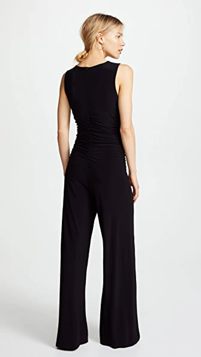 Norma Kamali Kamali Kulture Shirred Waist Jumpsuit Black In Black
