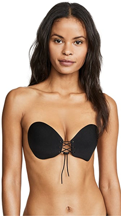 Shop The Natural Lace Up Adhesive Bra In Black
