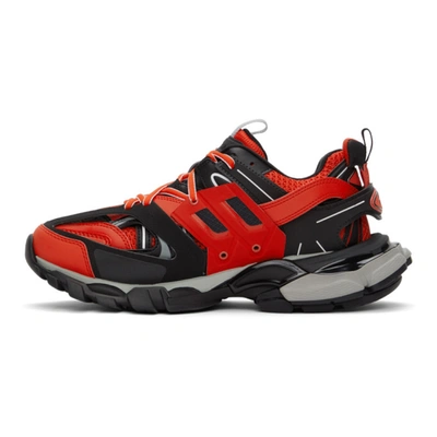 Shop Balenciaga Red & Black Track Sneakers In 6192 Redgre