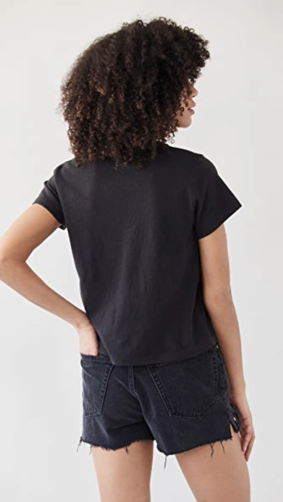 Re/done 1950s Boxy Cotton Tee In Washed Black