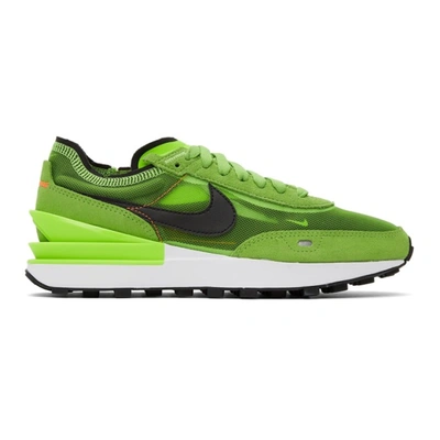 Nike Waffle One Mesh Sneakers In Electric Green In Electric Green/black |  ModeSens