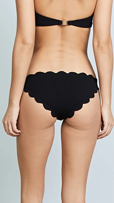 Shop Marysia Antibes Scallop Bikini Bottoms In Black