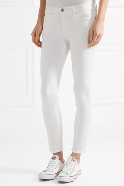 Shop Frame Le Skinny De Jeanne Crop Mid-rise Jeans In White