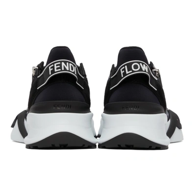 Shop Fendi Black Ff Vertigo ' Flow' Low-top Sneakers In F1eby Trans