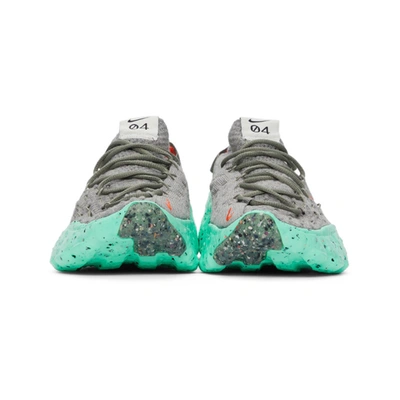Shop Nike Grey & Green Space Hippie 04 Sneakers In Stc/ora/grn