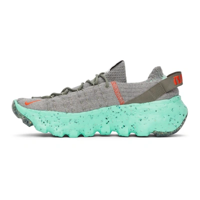 Shop Nike Grey & Green Space Hippie 04 Sneakers In Stc/ora/grn