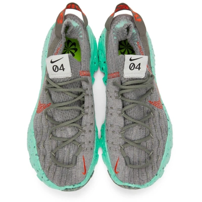 Shop Nike Grey & Green Space Hippie 04 Sneakers In Stc/ora/grn